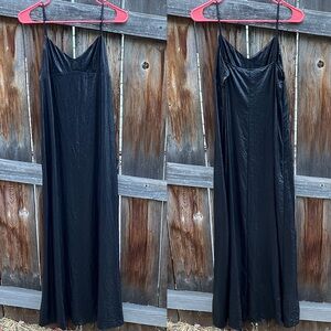BCBGMaxAzria Deanne Long Slip Dress In Black Sz S